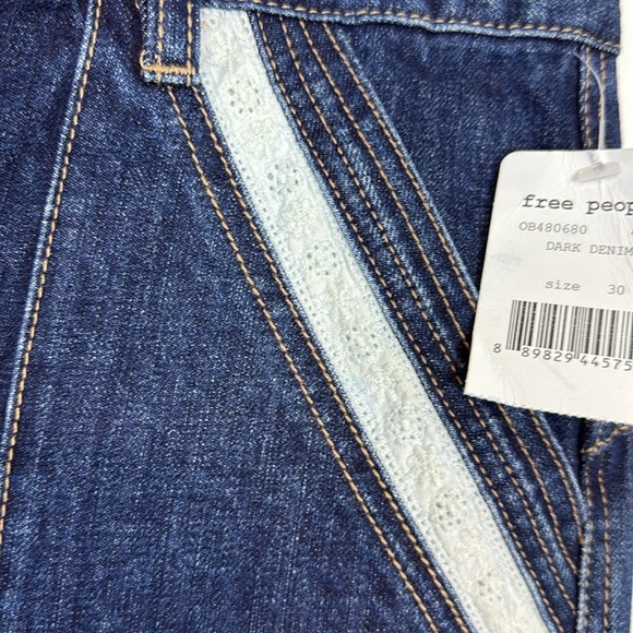 Free People Sweet Surrender Lace Denim Shorts. Size 30. Dark Wash. NWT - Picture 6 of 14